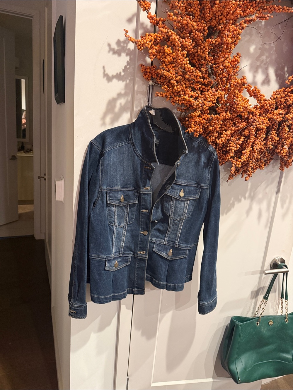 Liverpool Dark Blue Denim Jacket with Front Pockets